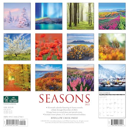 Seasons Wall Calendar 2025